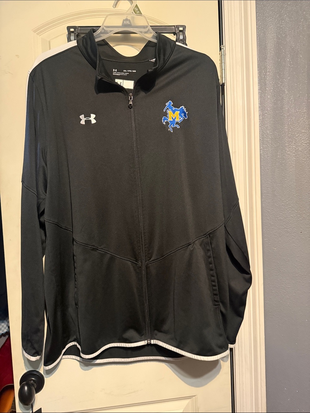 Under Armour Black Track Jacket with McNeese Logo